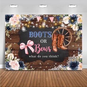Boots or Bows Decorative Backdrop